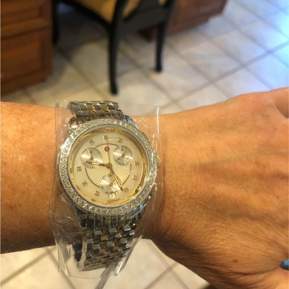 Michele Two-Tone Gold and Silver Women's Watch